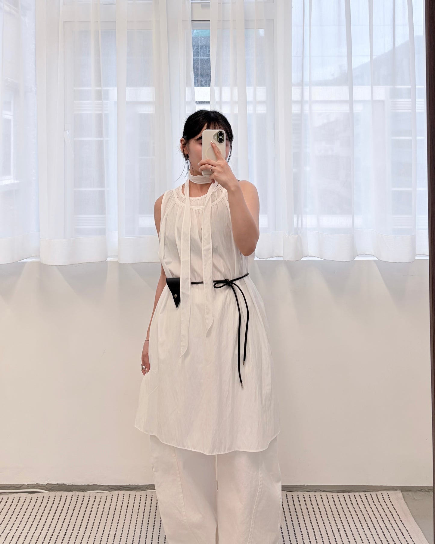 OP79- Double Neck One Piece Set | White | Black