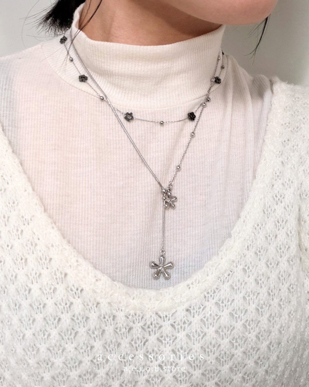 AC288- 花花活動長頸鏈