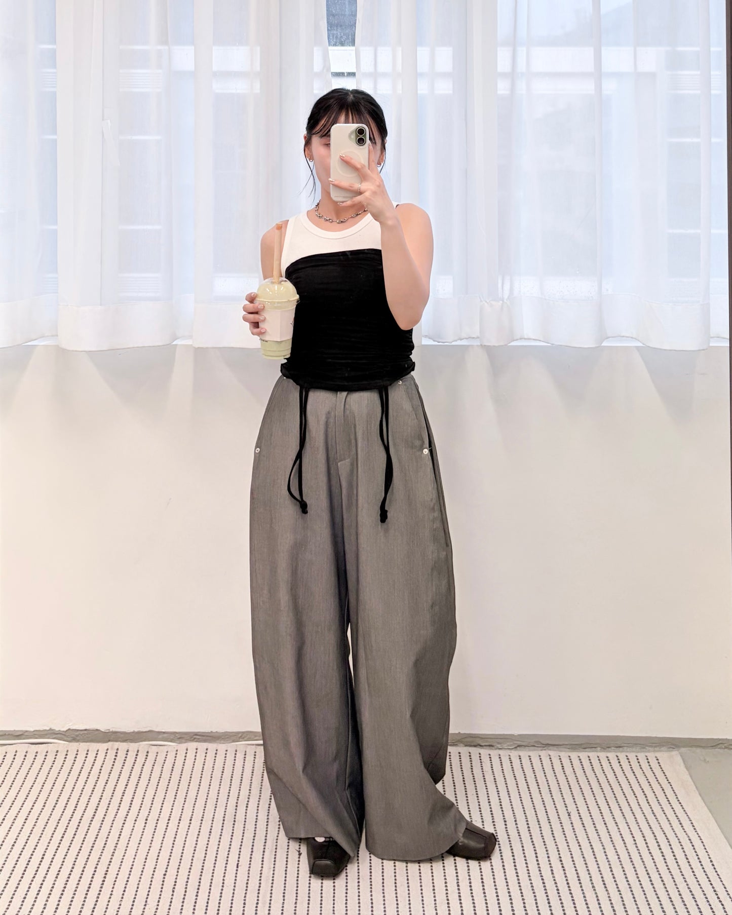 TP813- Drawstring Tube Top | White | Grey | Black