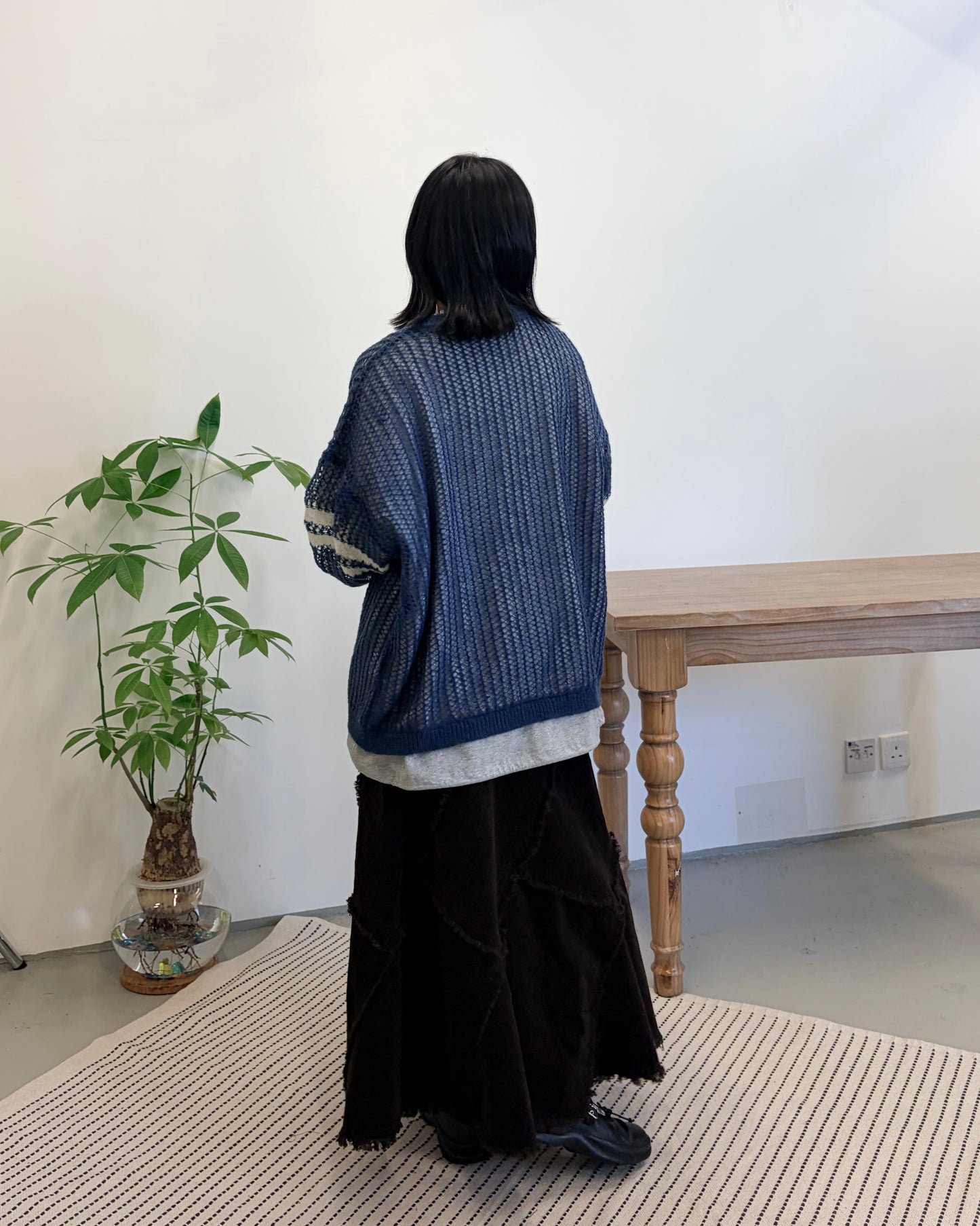 TP707- Printed Sweater x Knitwear Set | Ivory | Navy | Brown