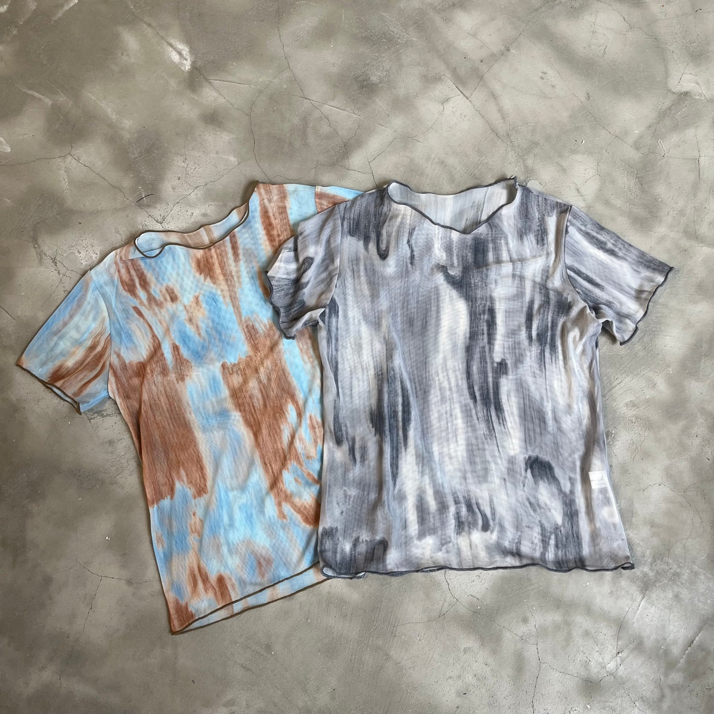 TP300- Short Sleeve Tie Dyed Top | Orange | Black