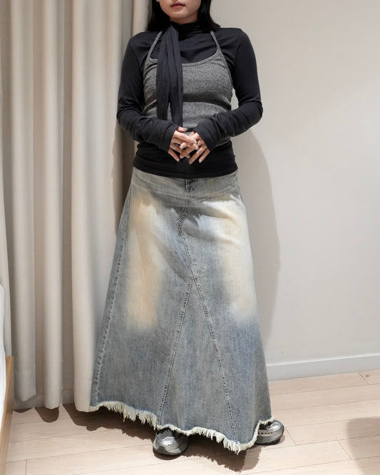 SK137- 做舊洗水蘇蘇腳牛仔裙 S / M