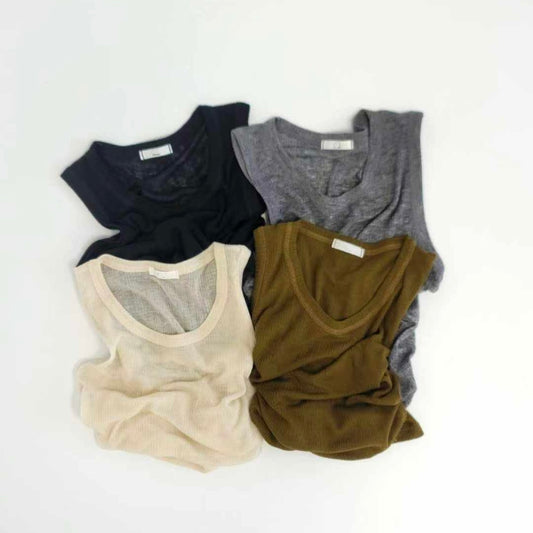 TP652- Cotton Basic Vest | Ivory | Camel | Grey | Black