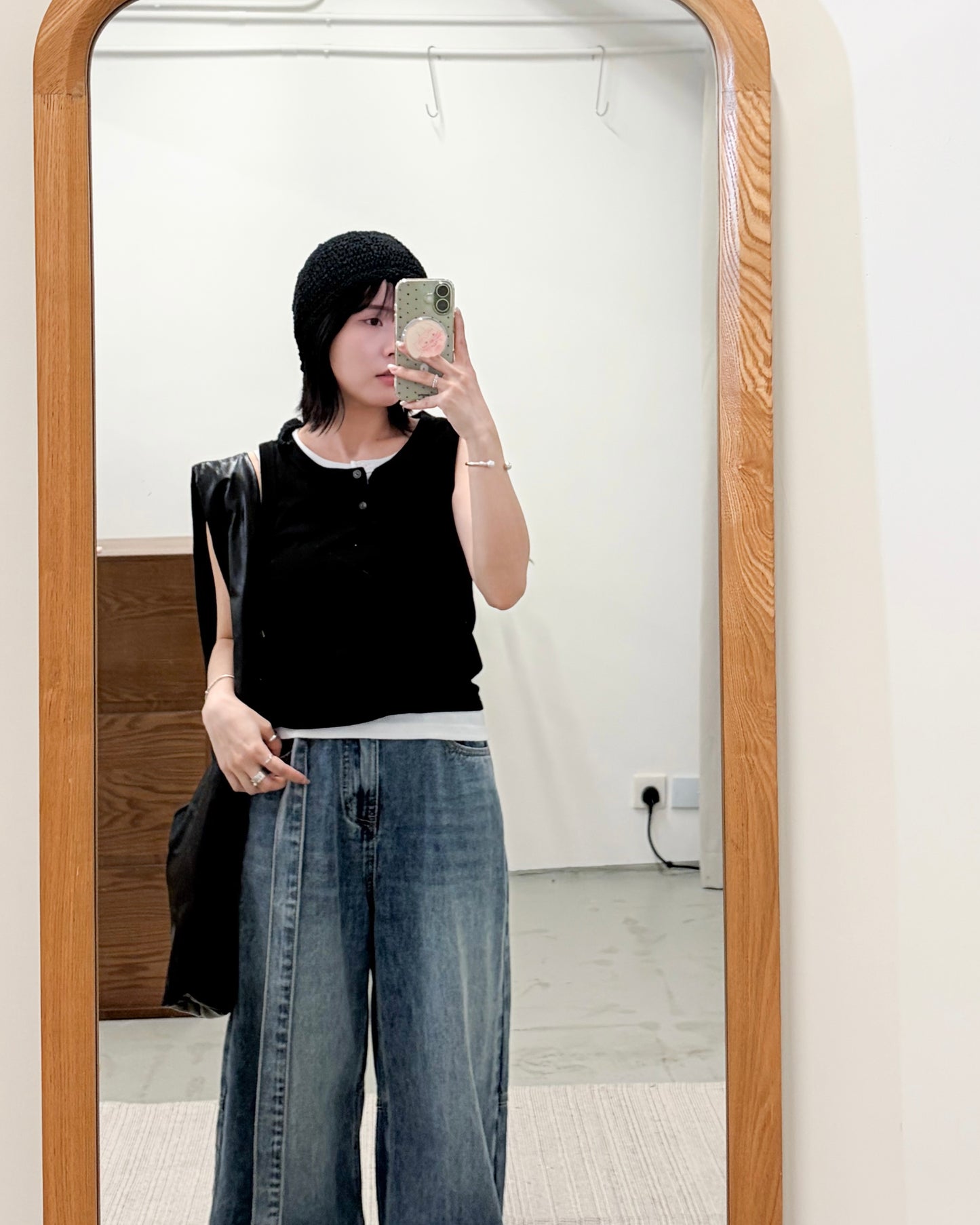 TP756- Button Vest | White | Blue | Black