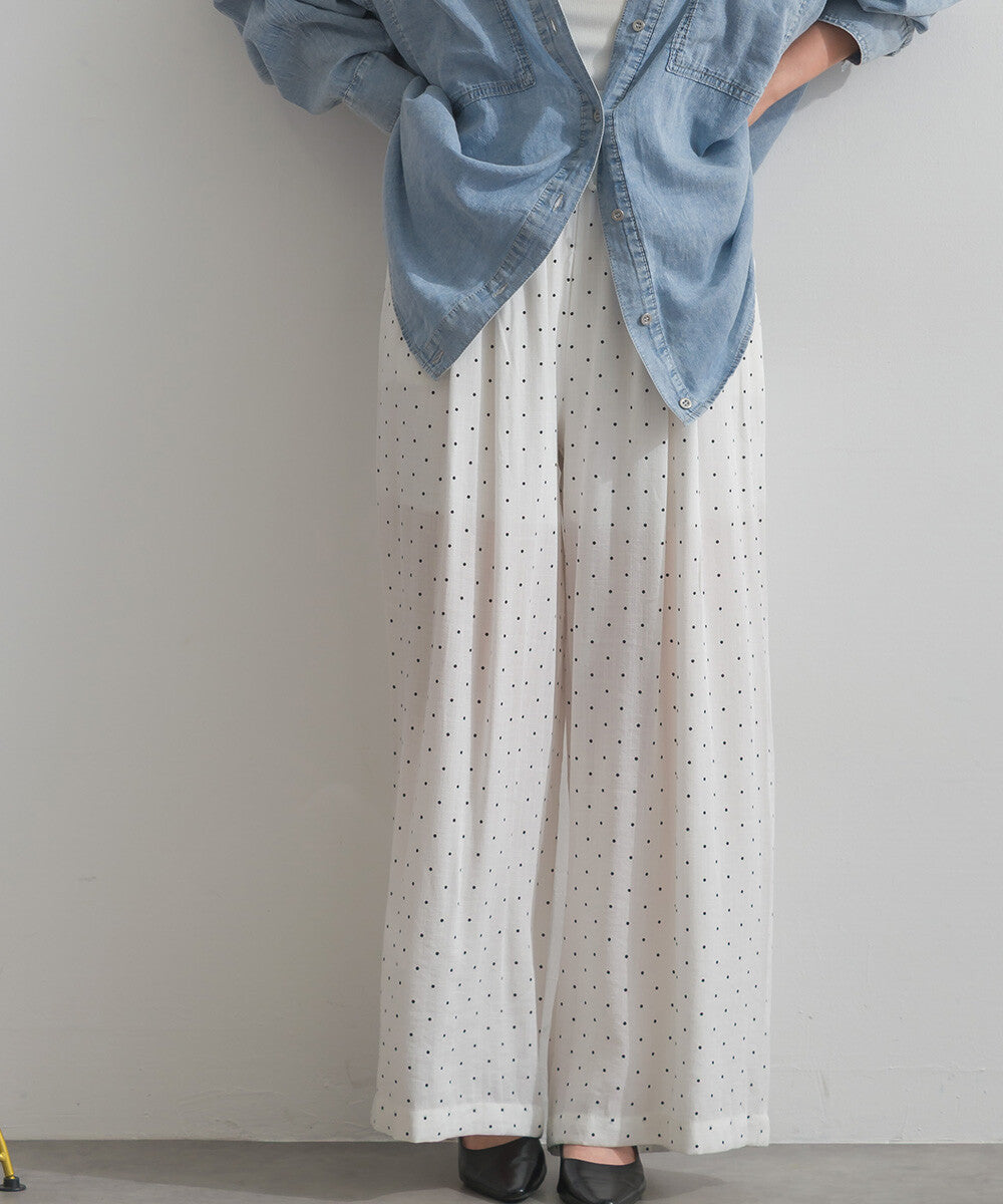 PT116- Dot Dot Easy Pants | White | Black