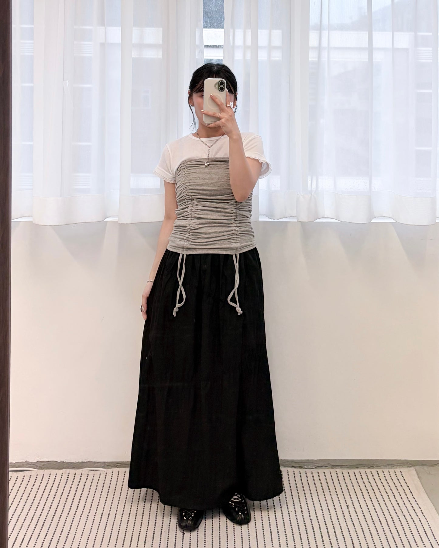 TP813- Drawstring Tube Top | White | Grey | Black