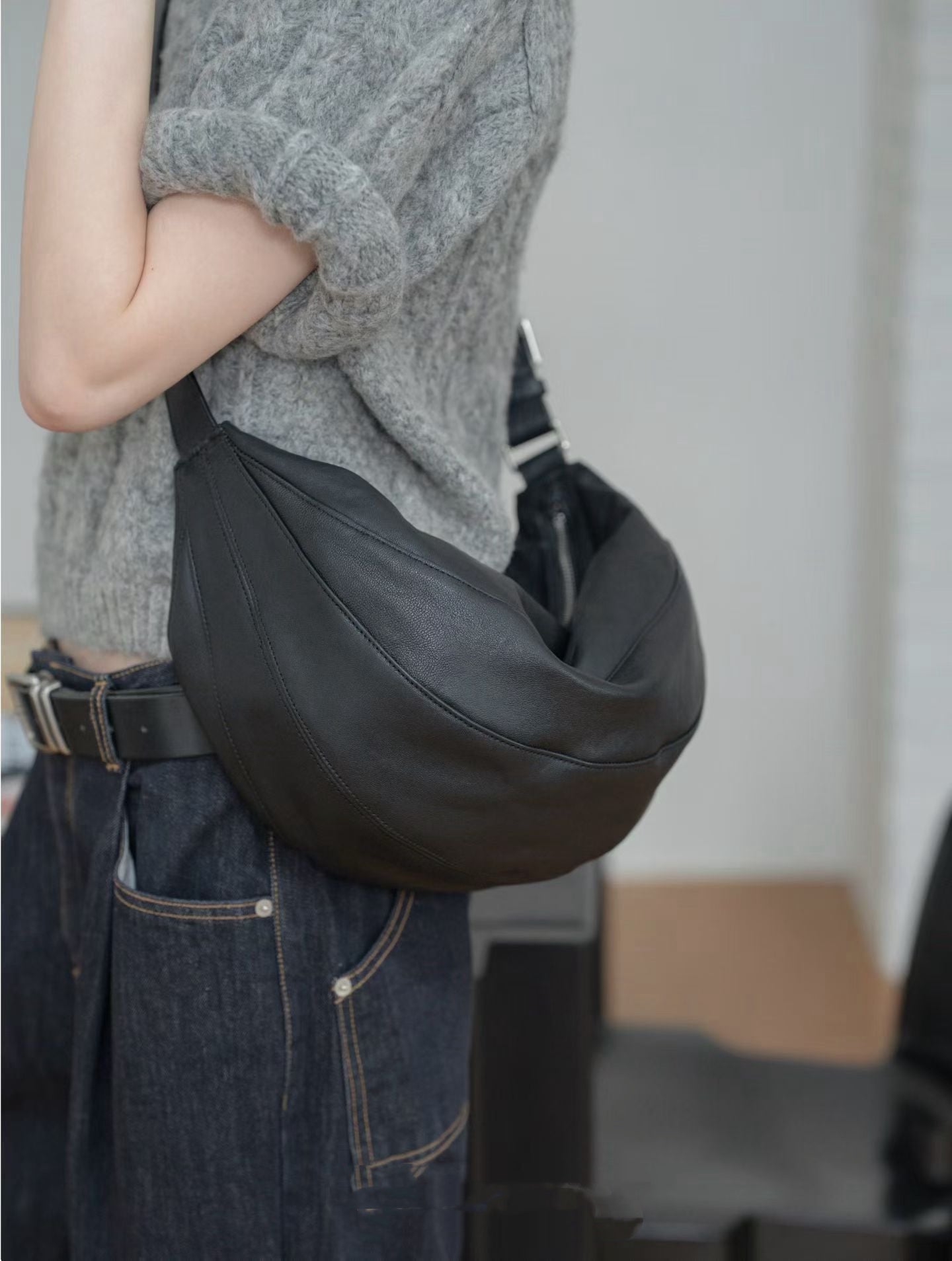 羊皮 大划艇包 | Black | Chocolate