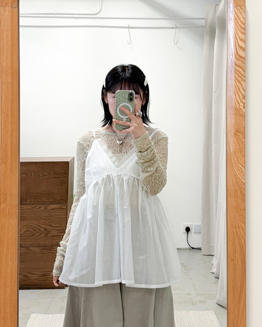 TP751- Lace Camisole Vest Top | White | Brown | Black