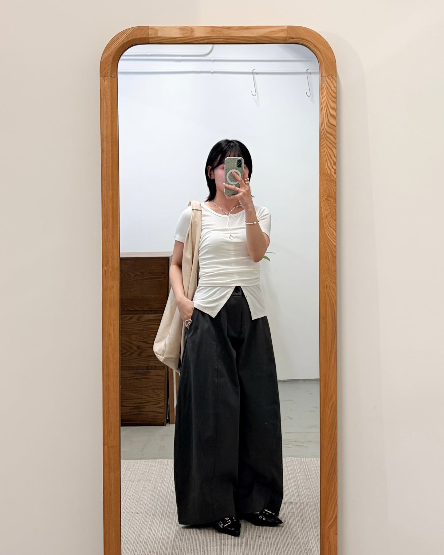 TP744- Short Tube Top Tee | White  | Black