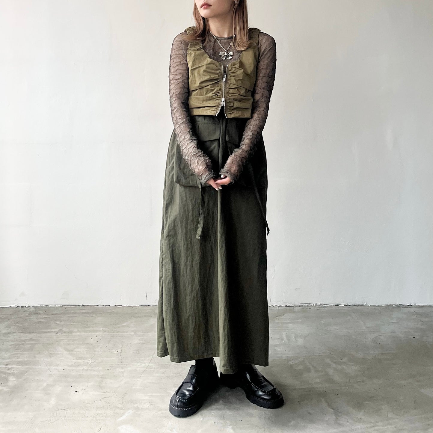 SK65- Two Pocket Skirt | Green | Black