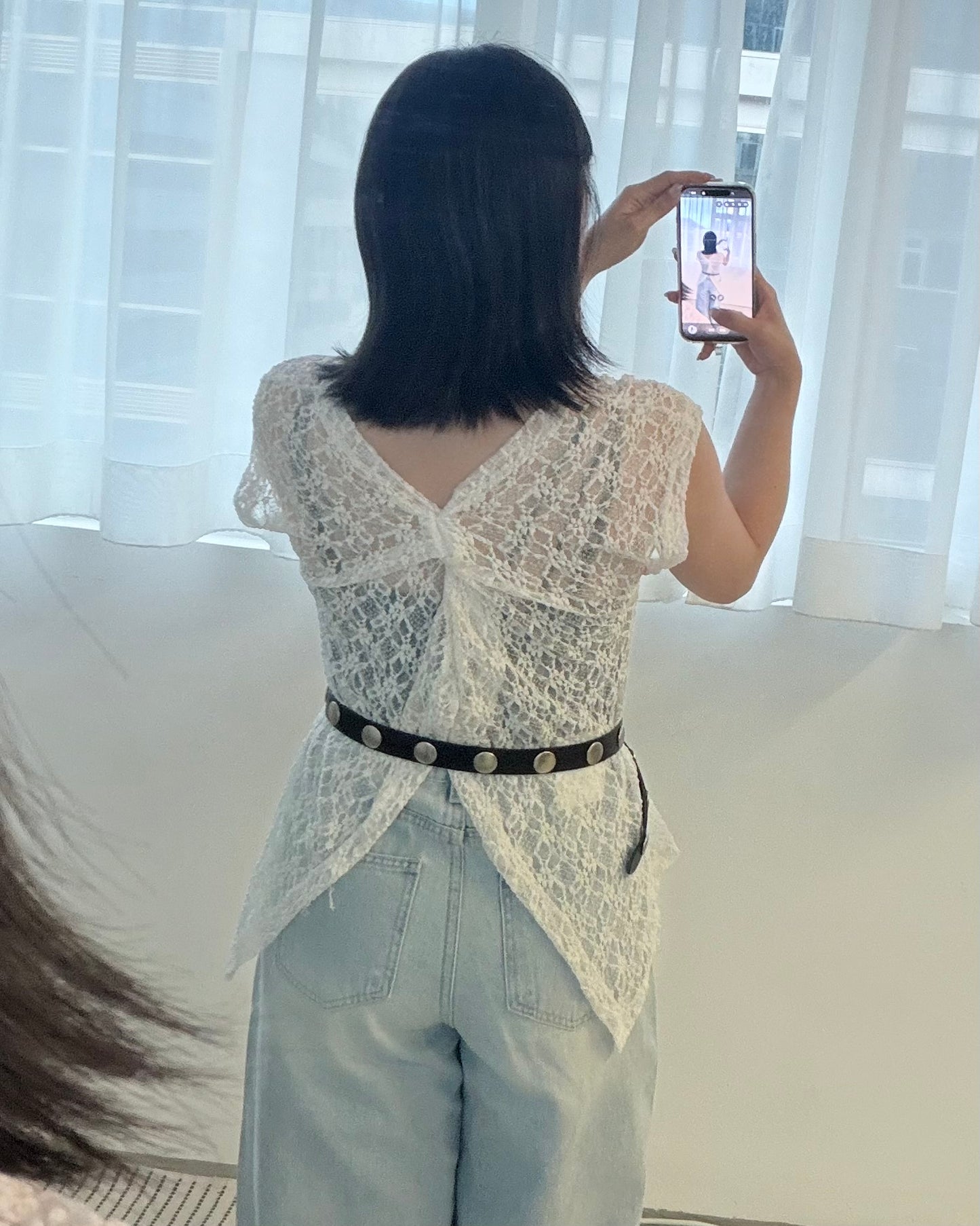 TP815- 2 Way Lace Top | Ivory | Black