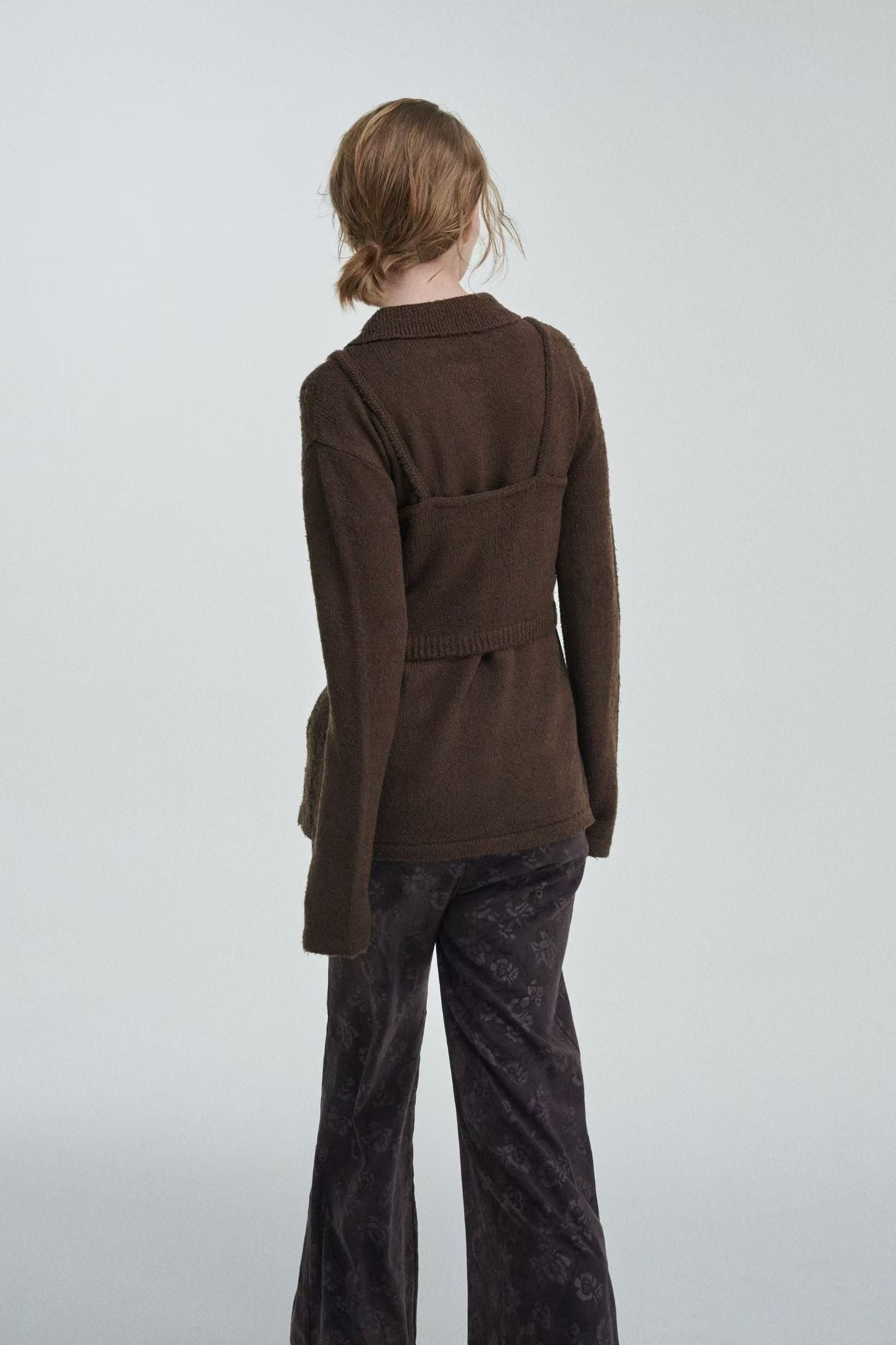 TP713-高質破爛Knit Set Top | Ivory | Grey | Brown ( 2件裝 )