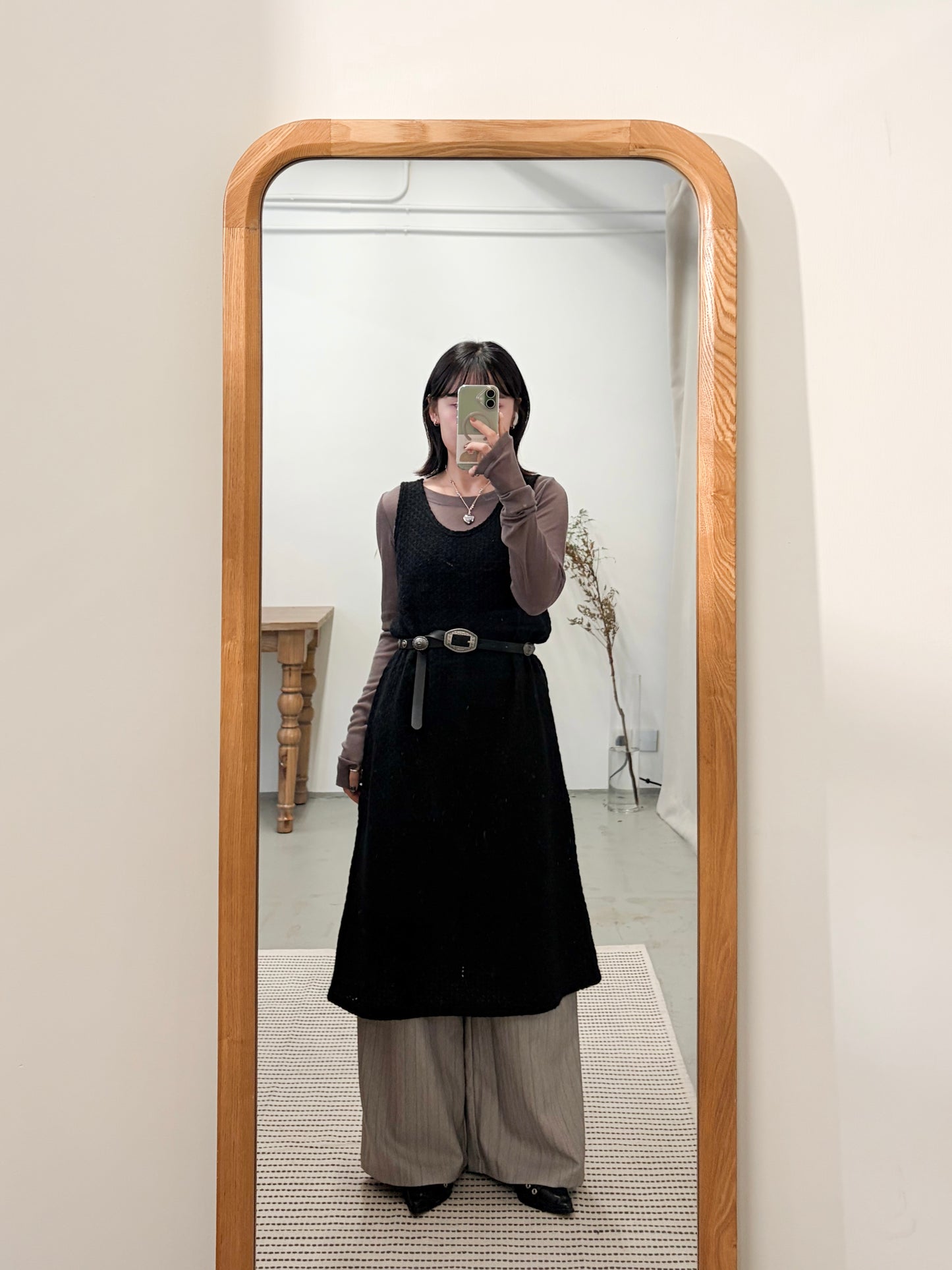 OP73- 凹凸紋背心one piece | Ivory | Brown | Black