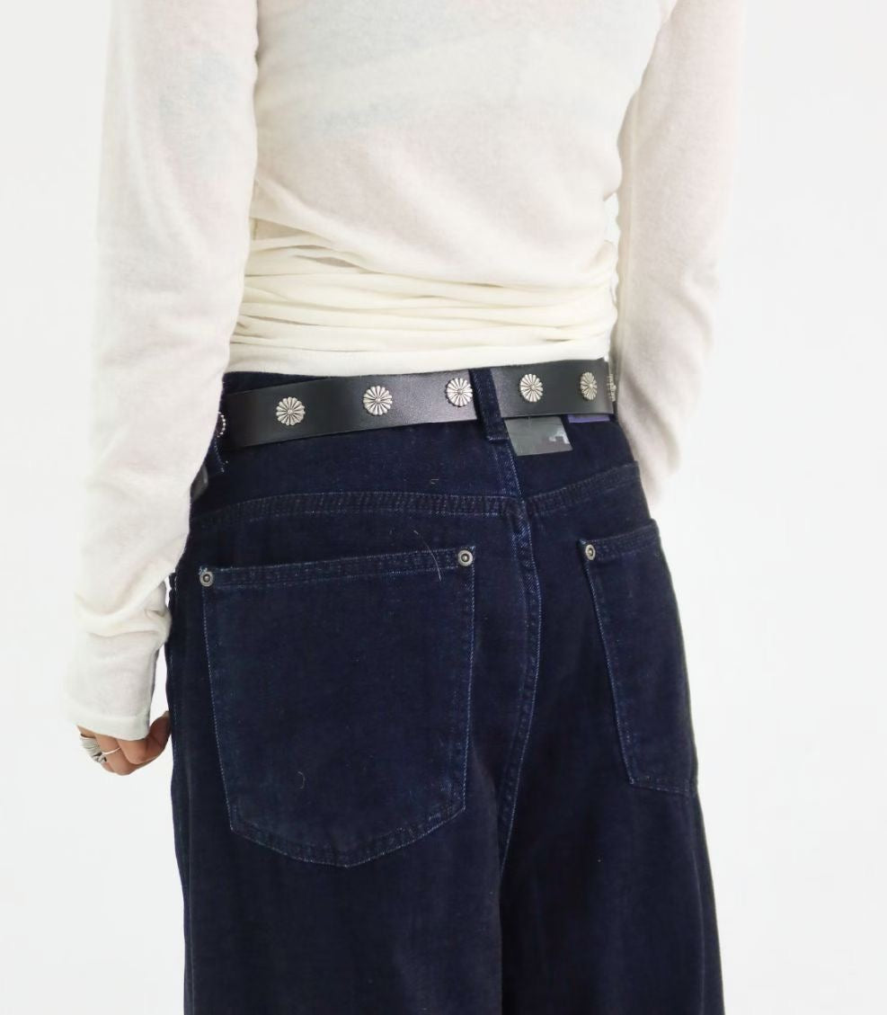 BT11- 粗身小花花配飾PU皮帶