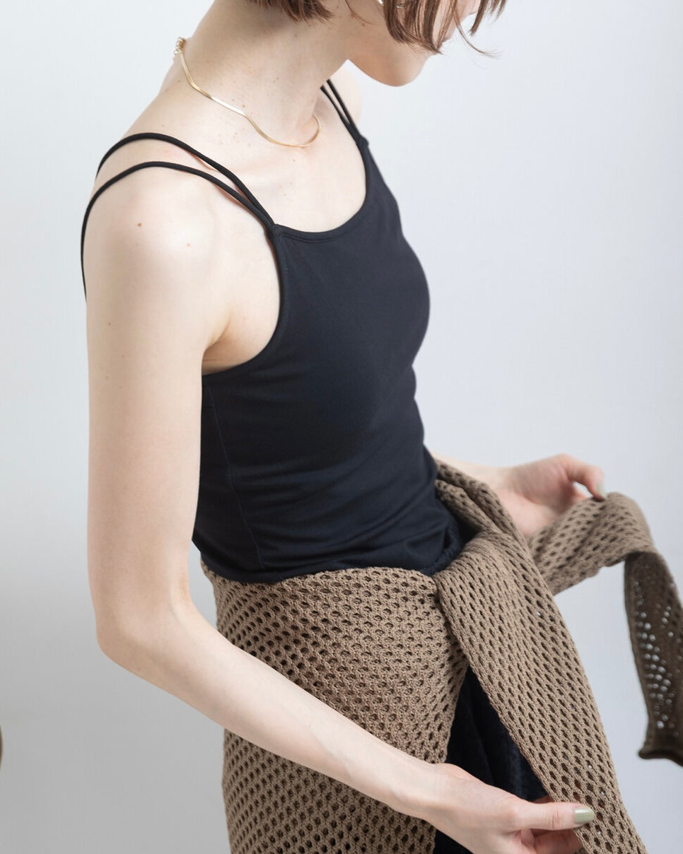 TP794- 🇯🇵UV Cooling Double Camisole With Cup | White | Blue | Charcoal | Black (涼感防UV)