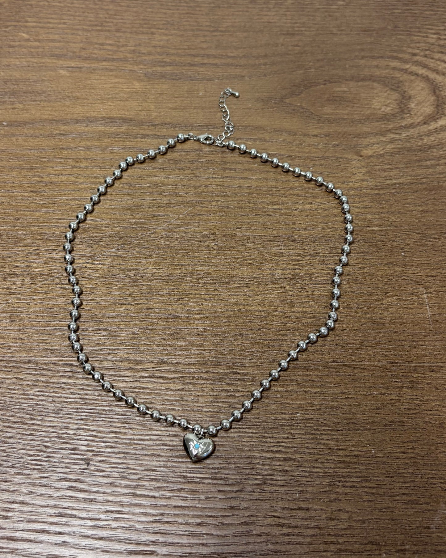AC320- Blue Stone ♡ Necklace  (心心微重量 )