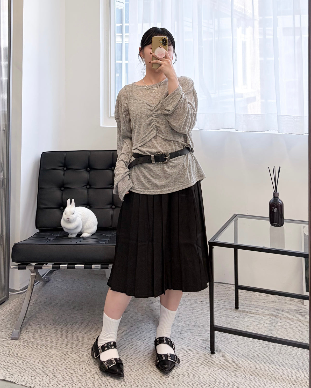 TP847- T-Shirt & Shirred Bustier Set | White | Grey | Brown | Black