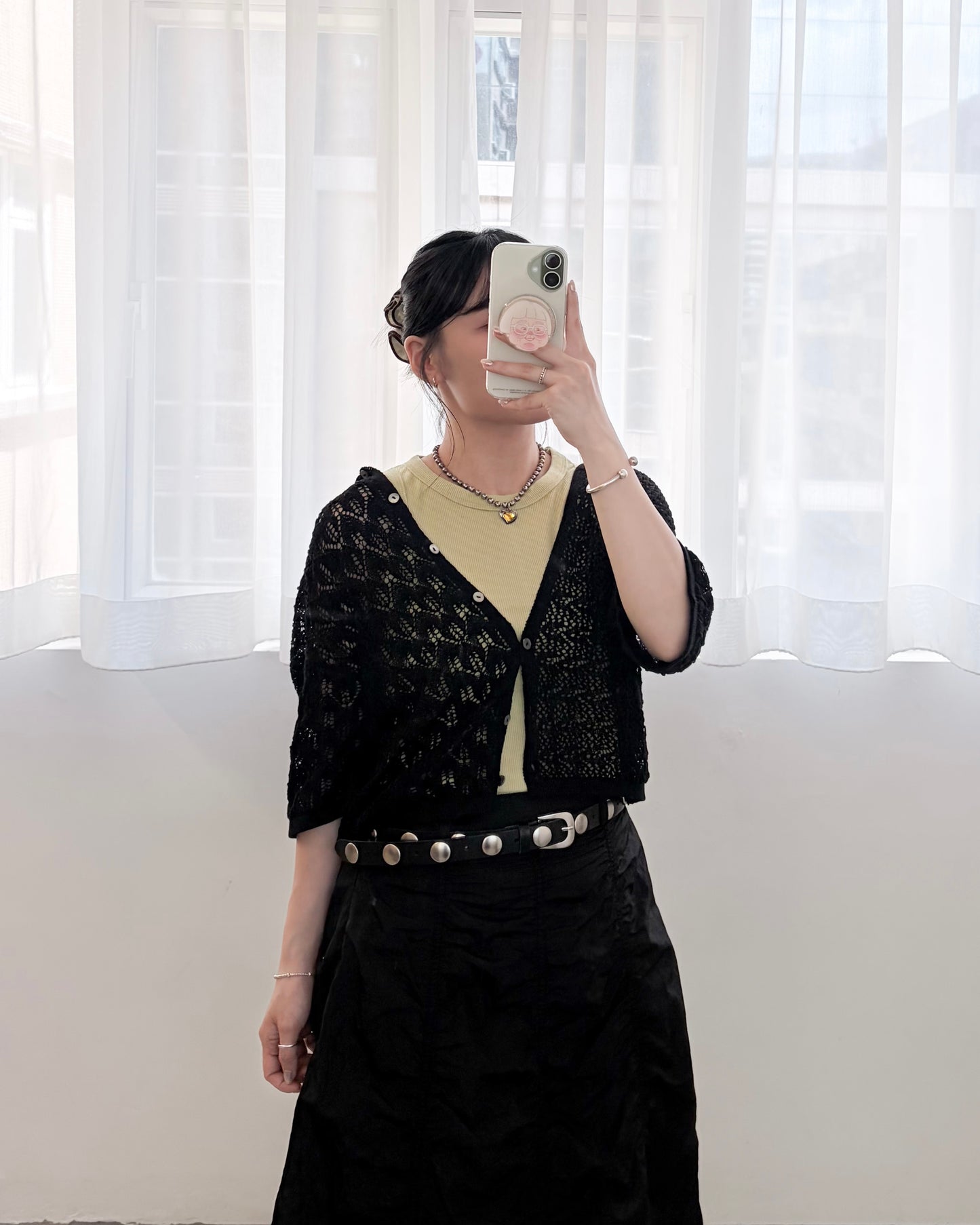 TP807- Patchwork Knitwear | Ivory | Black