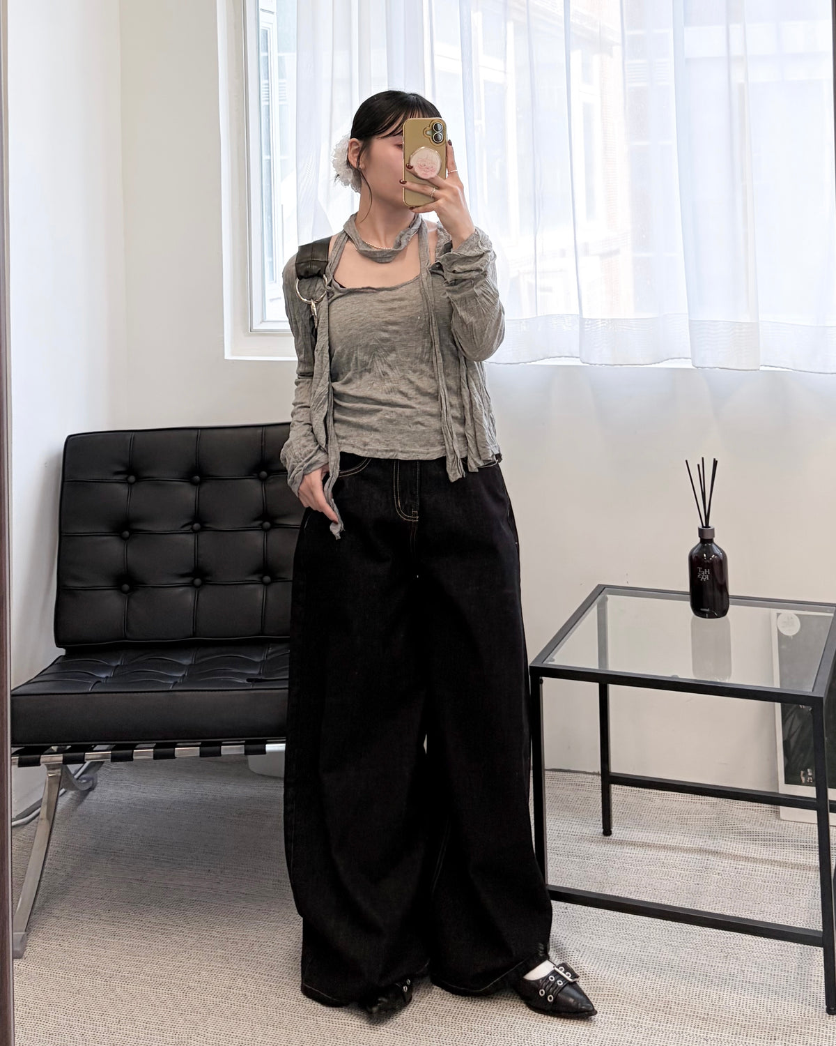 TP845- 皺布背心連外套Set | Cream ｜ Grey | Dark Grey