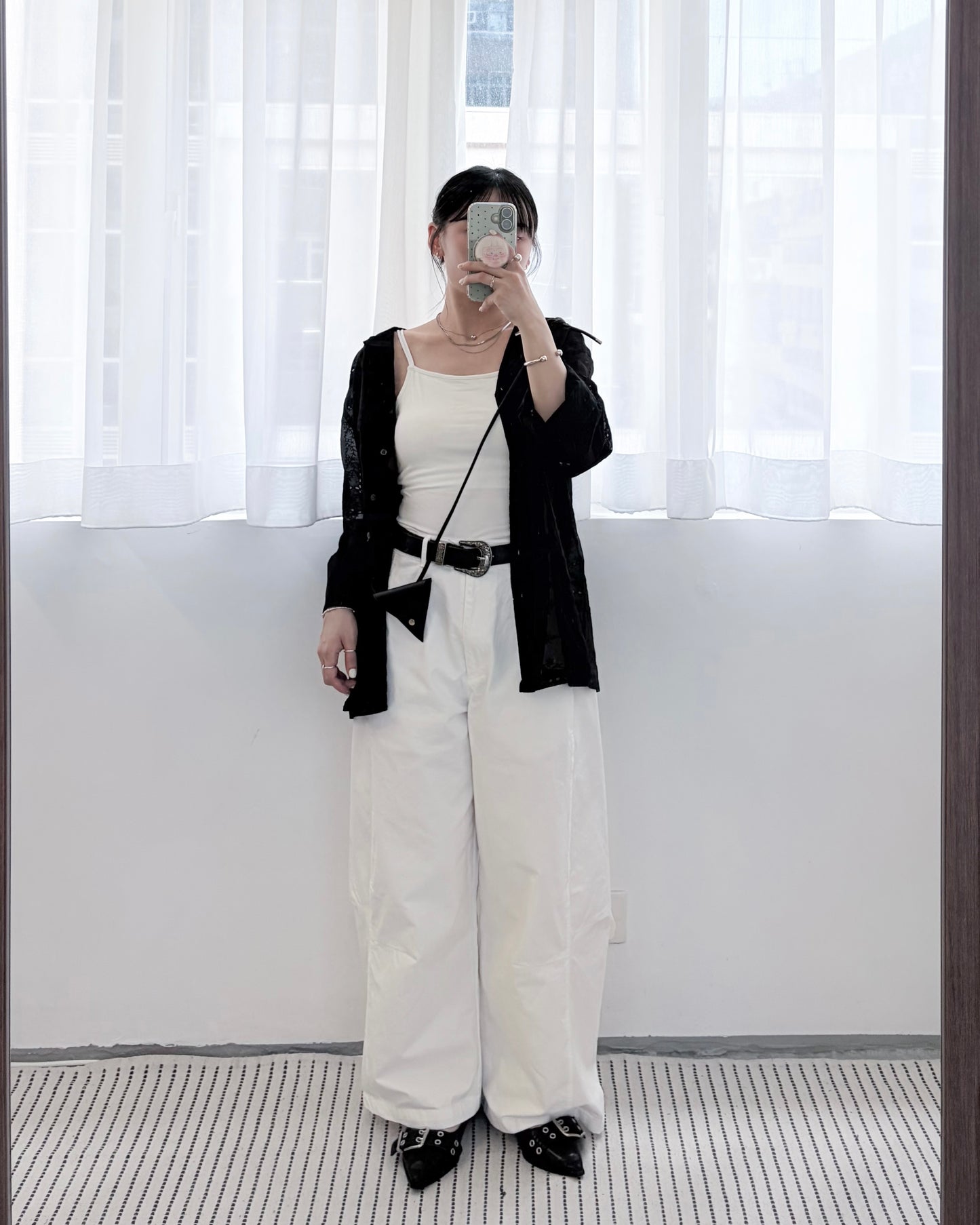JK53- Embroidered Shirt Jacket | Black