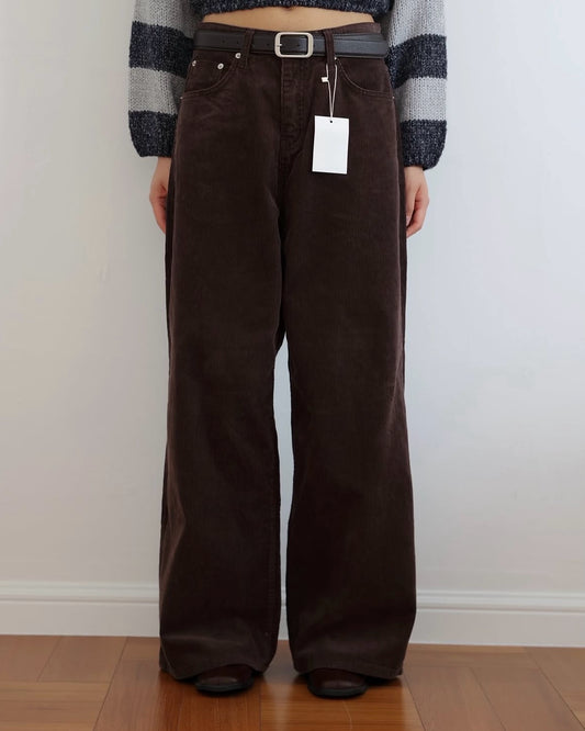 PT101- 燈芯絨直腳褲｜Brown | Black ( S / M )