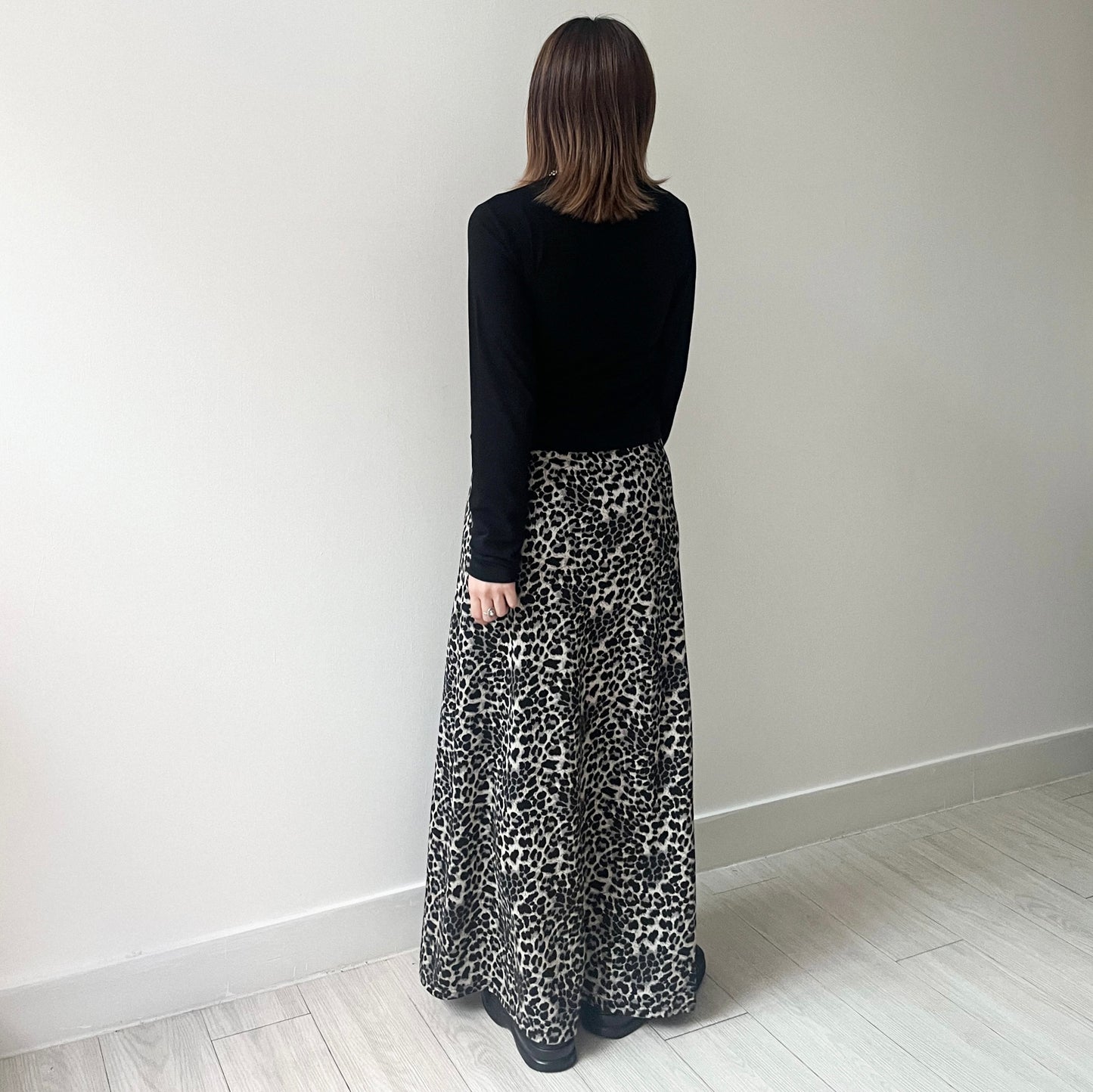 SK94- Leopard Print Skirt | Brown | Black