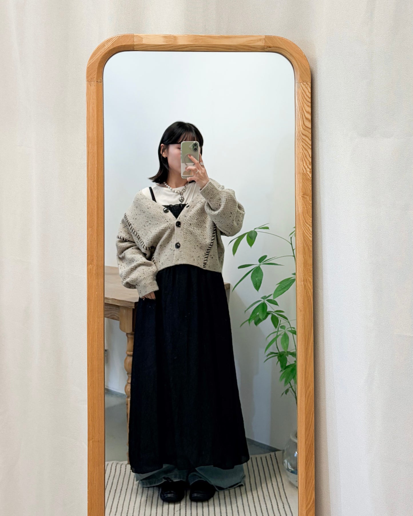 JK49- Chocolate Chip Knit Cardigan | Ivory | Beige