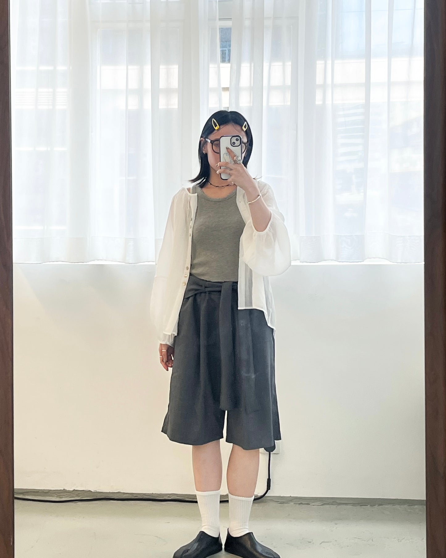 PT94- Short Pleated  Belt Trousers Pant | Grey | Brown | Black