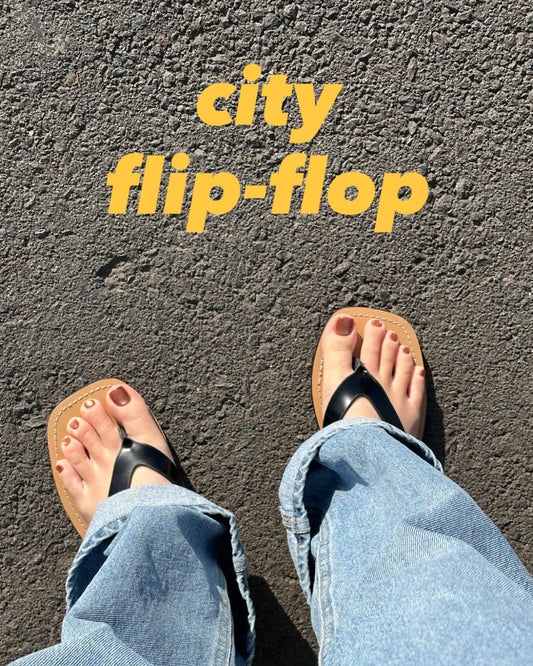 SH13- City Flip-Flop | Beige x Black | Black
