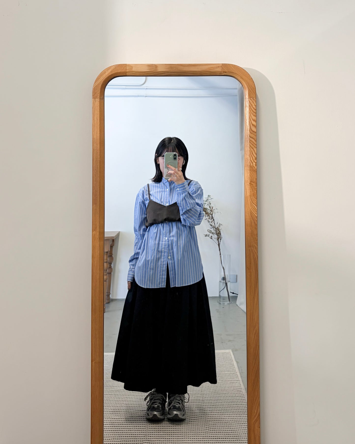 SK138- High Quality Umbrella Skirt | Grey | Navy ( S / M )