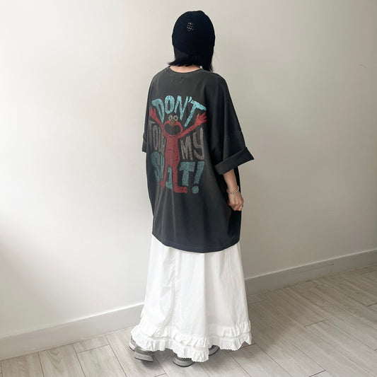 TP485- 芝麻街 UNISEX Big Tee | Charcoal