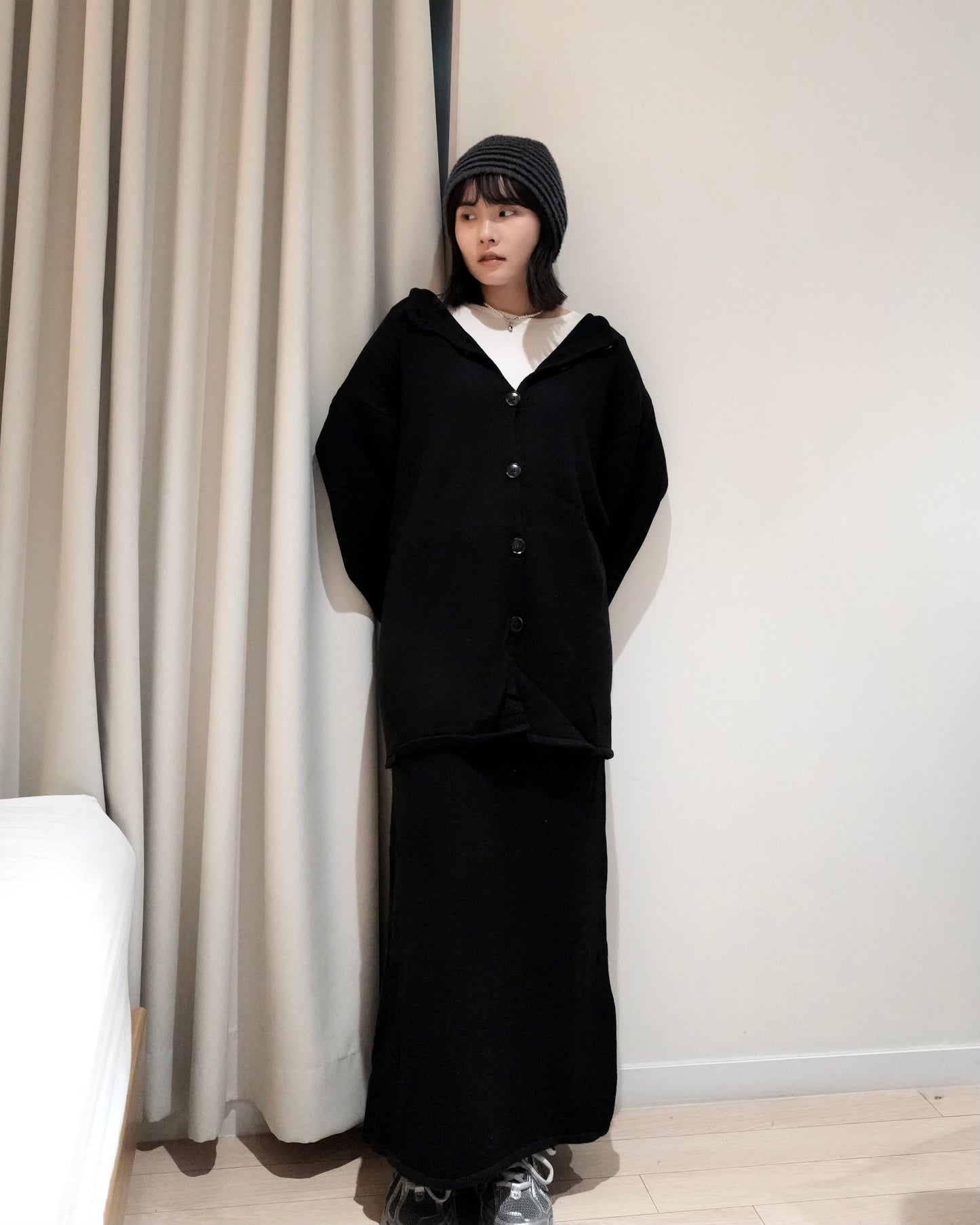 TP705- 3 Way Set Top With Skirt | Grey | Black ( 上衣+ 半截裙 2 件 )