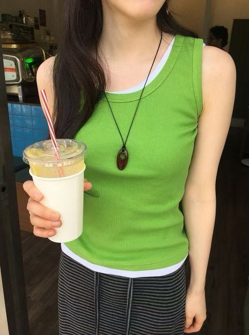 TP776- Daily Basic Vest | White | Black