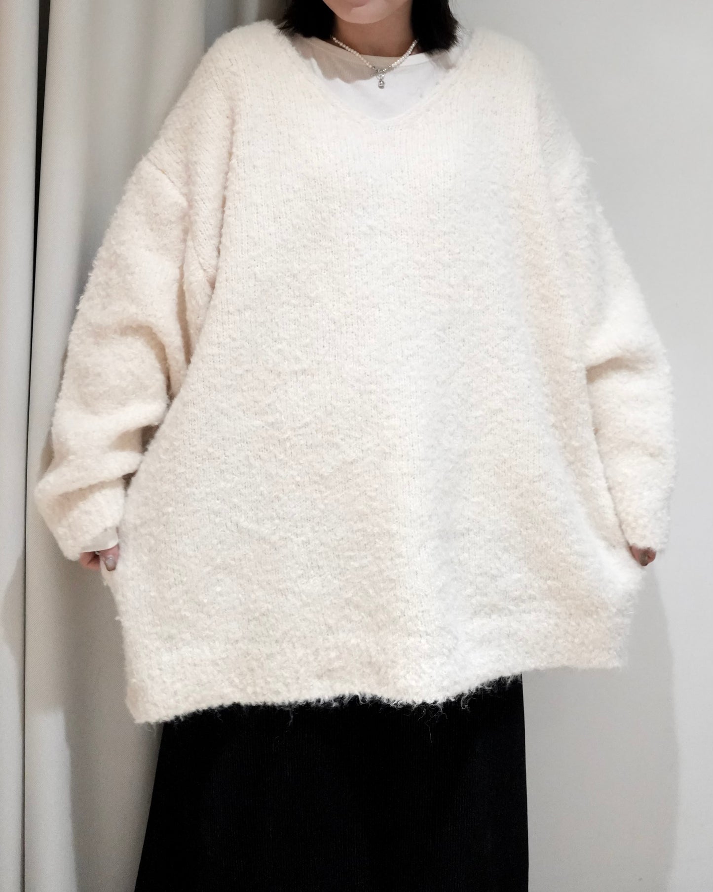 TP701- Knit With Scarf Set | White | Navy | Grey