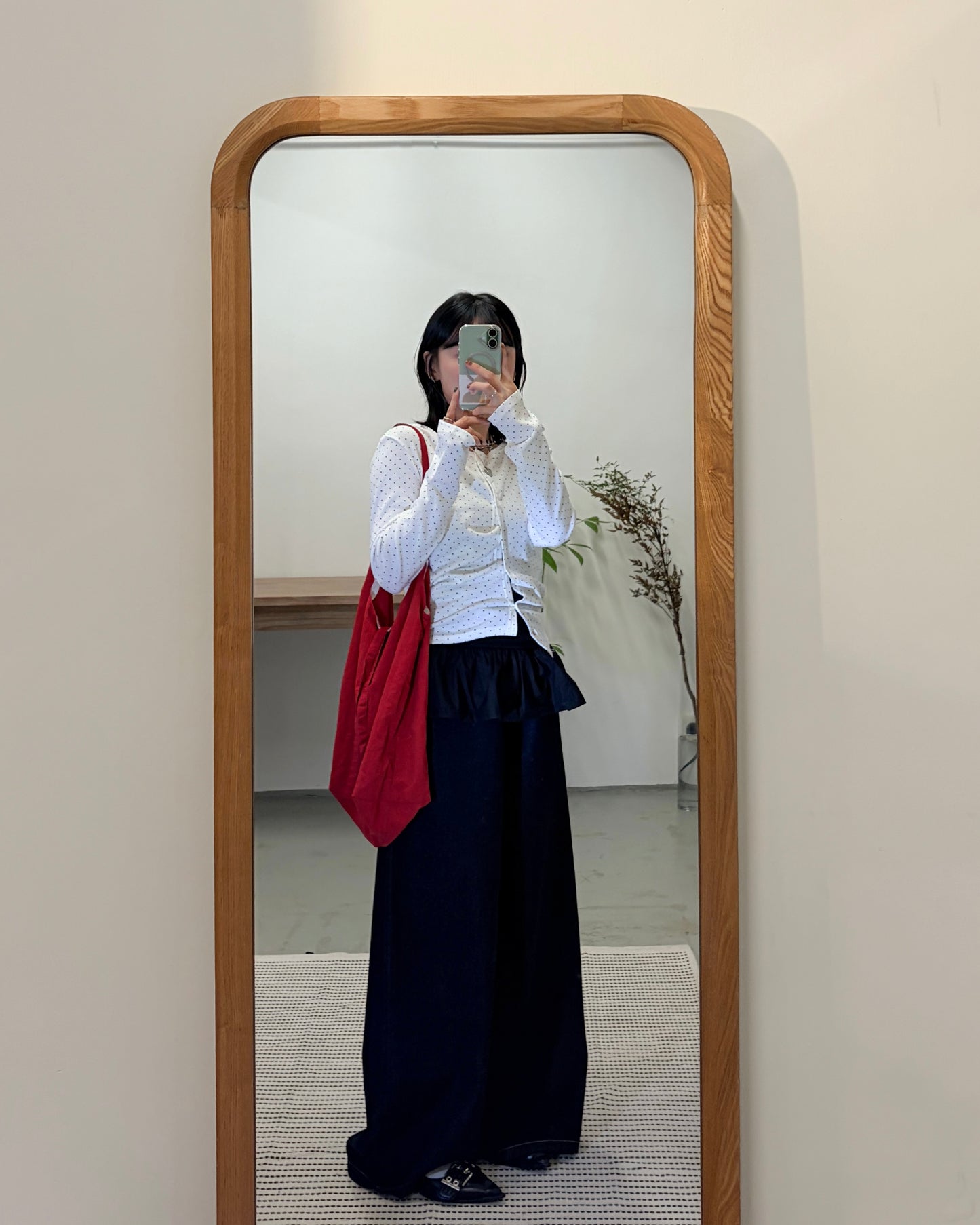 TP712- Small Dot Button Top / Cardigan | White | Red | Navy | Black | Grey | Brown