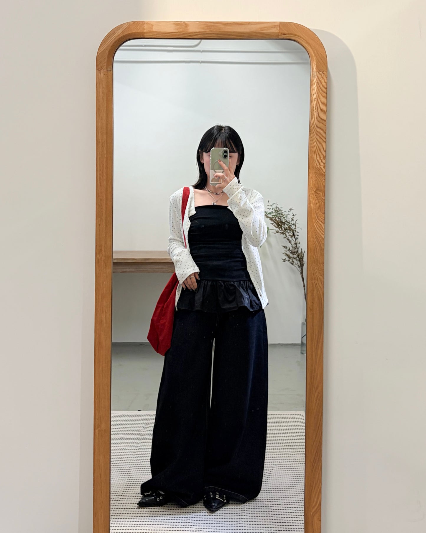 TP712- Small Dot Button Top / Cardigan | White | Red | Navy | Black | Grey | Brown