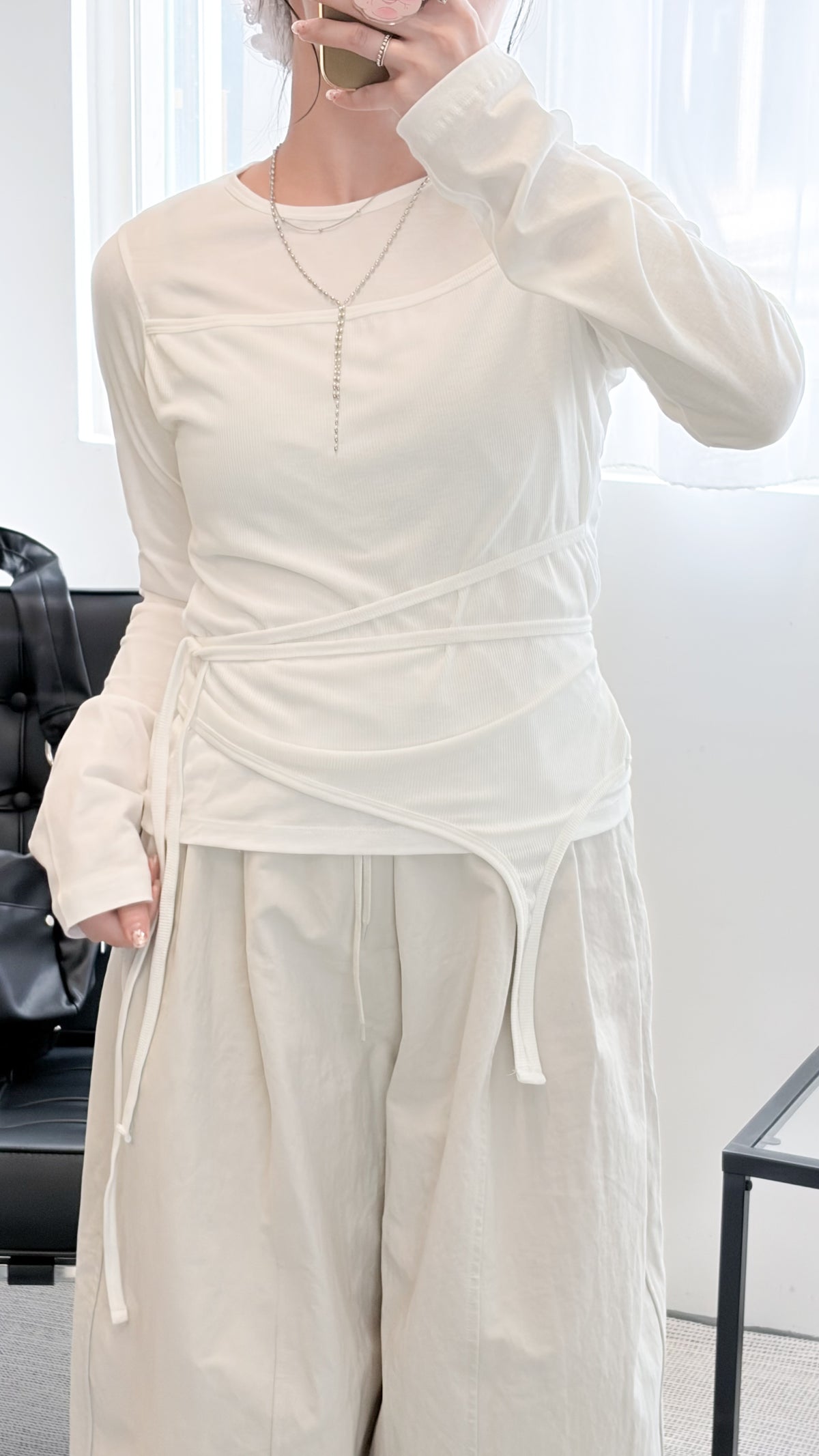 TP840- 不規則layer Top | White | Grey | Black