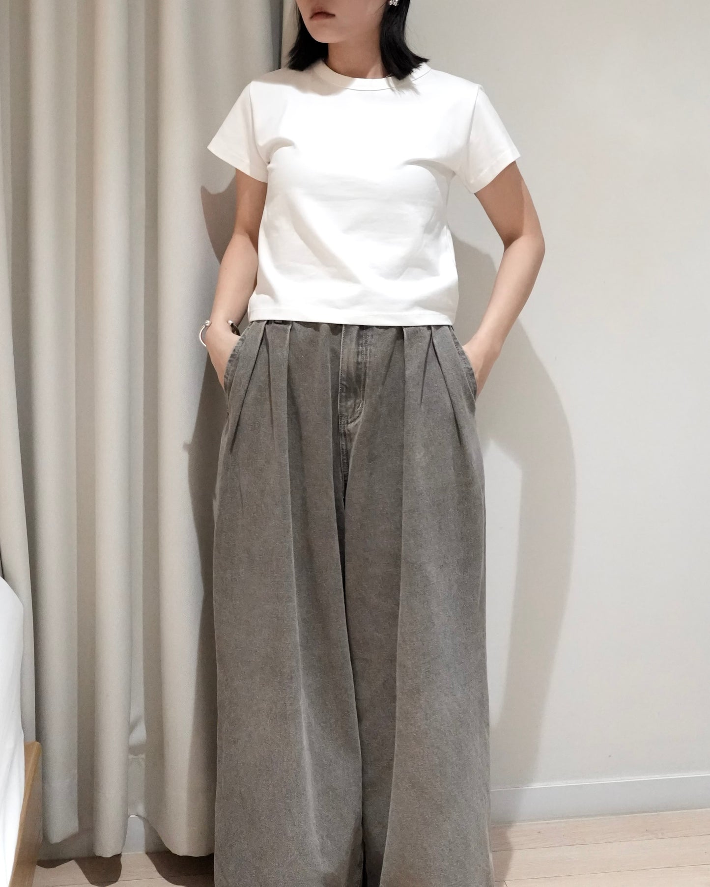 TP703- 挺身淨色Tee | White | Orange Red