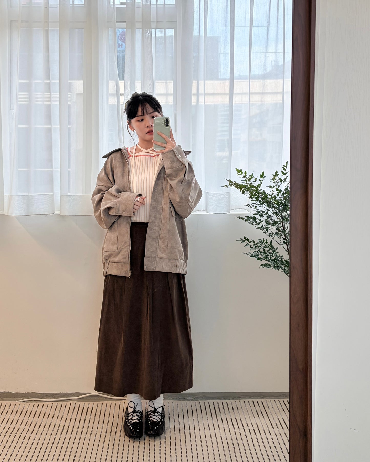 JK42- Unwash Collar Blouse Jacket | Milk Tea | Grey | Brown