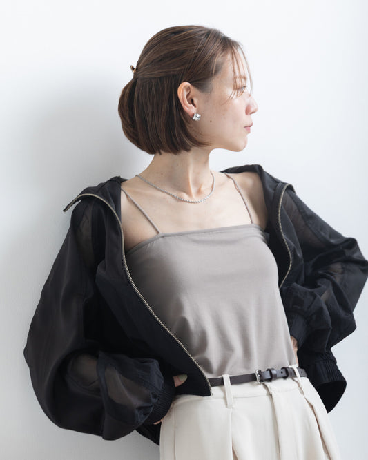 TP795- 🇯🇵UV Cooling Bamboo Bare Camisole with Cups | White | Red | Blue | MilkTea | Charcoal | Black no ( 涼感防UV )