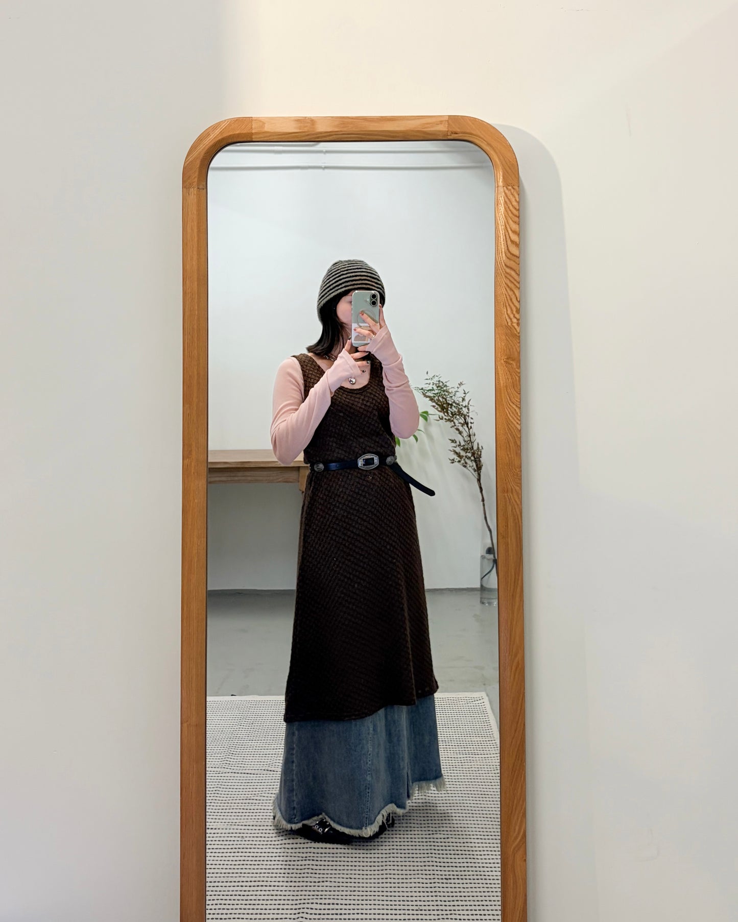 OP73- 凹凸紋背心one piece | Ivory | Brown | Black