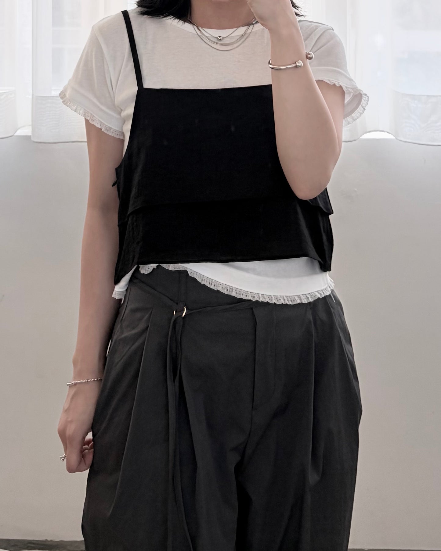 TP814- layering Camisole Top | Ivory | Grey | Black