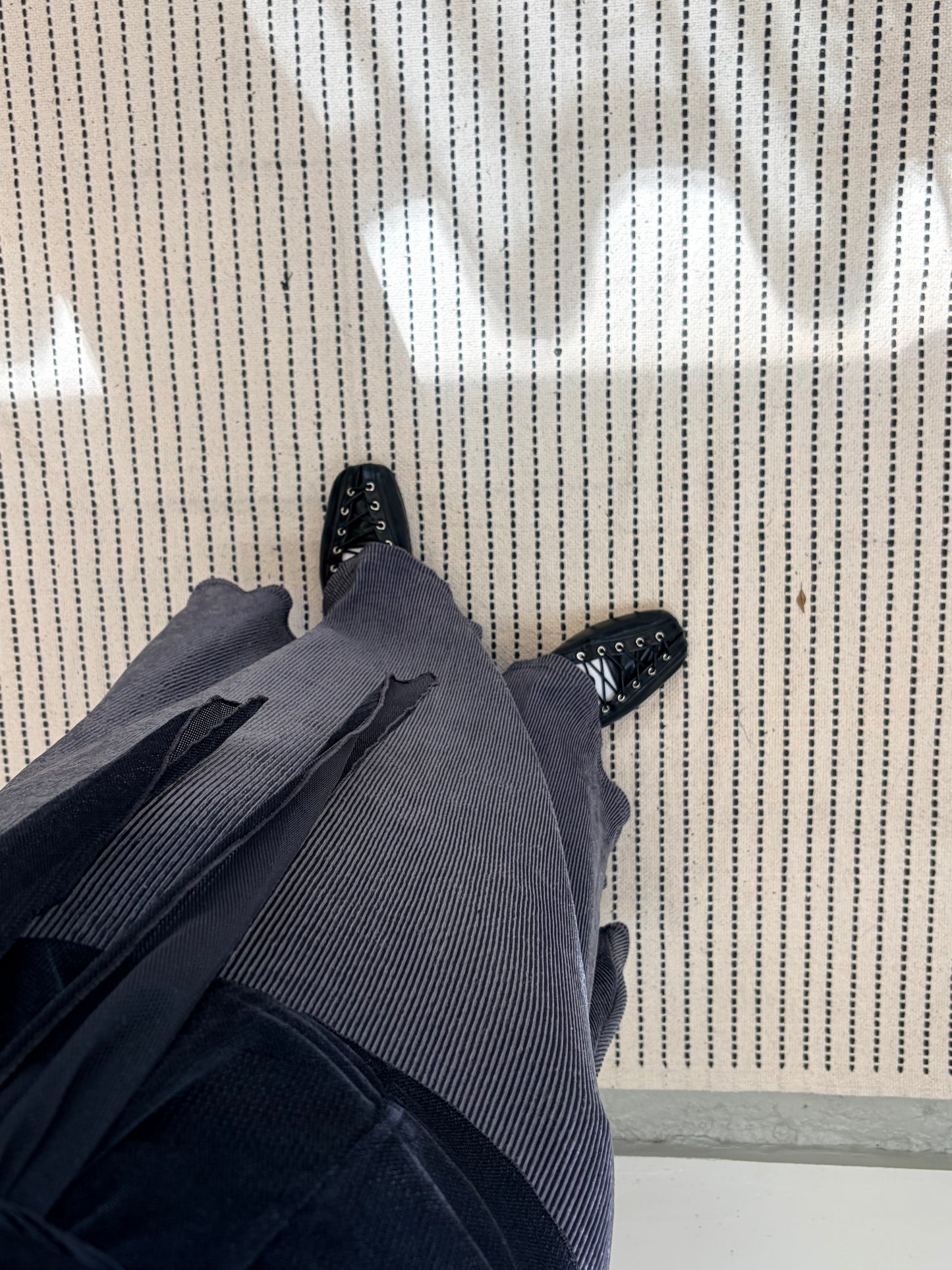 SK136- 絲絨Pocket Skirt ｜Light Grey | Grey | Red wine | Black