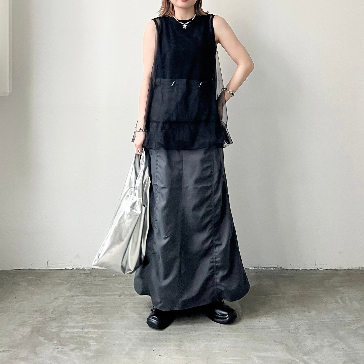 SK73- Comfortable pleated skirt | Grey | Black (超舒服質地！夏天必備 大推入手!! )