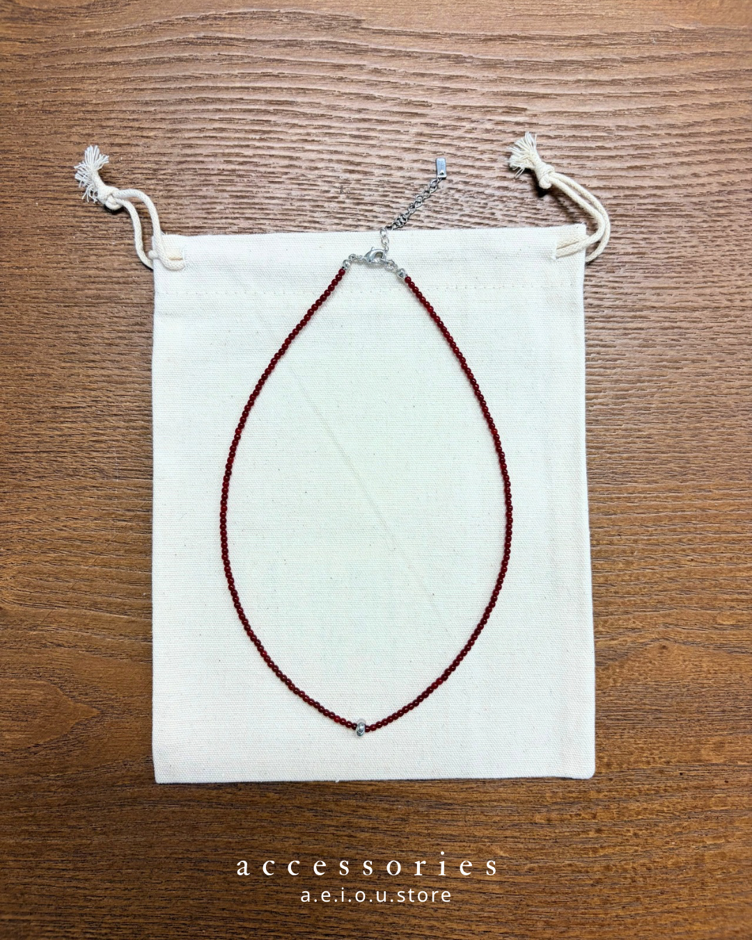 AC268- Red Beans Necklace