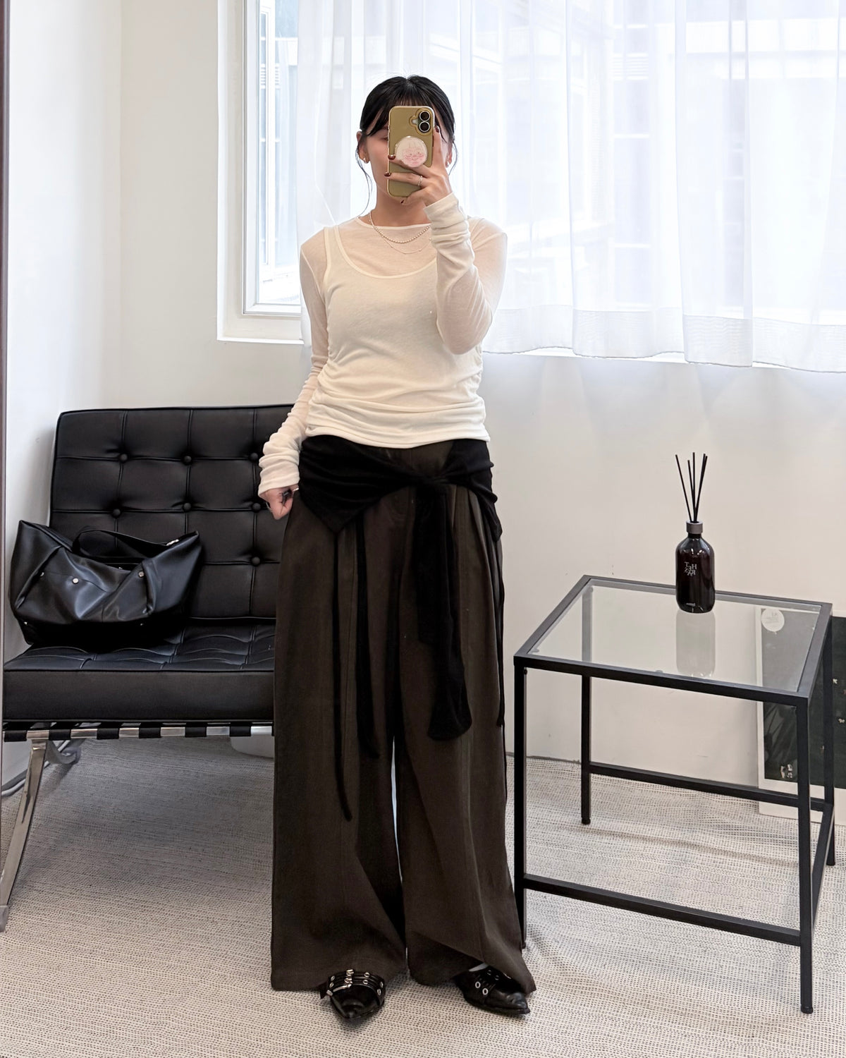 TP846- 透膚連背心Top | White | Grey | Dark Grey