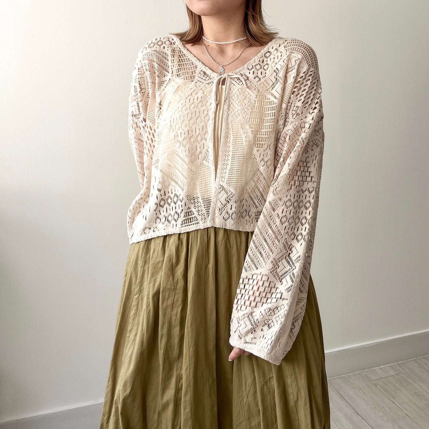 JK20- Lace Cardigan( made in India )| Ivory