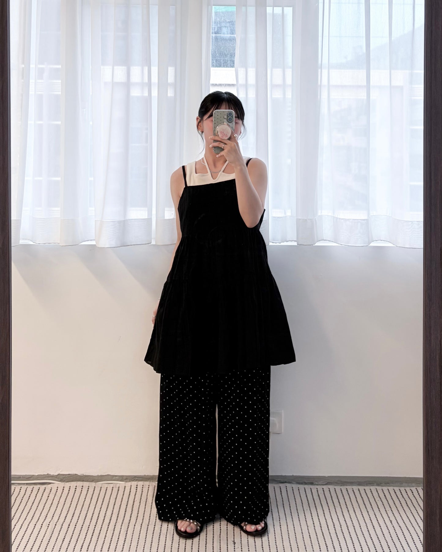 PT116- Dot Dot Easy Pants | White | Black