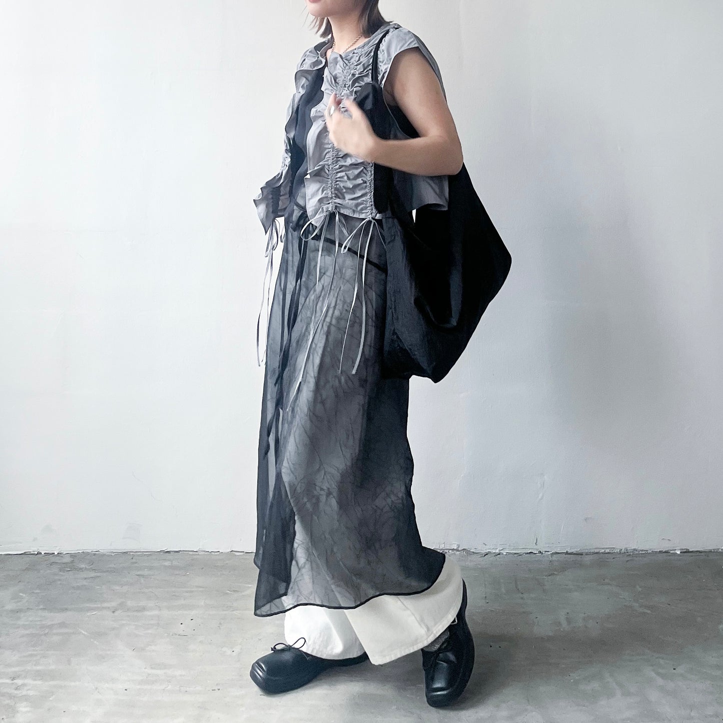 TP351- Drawstring Vest | Grey