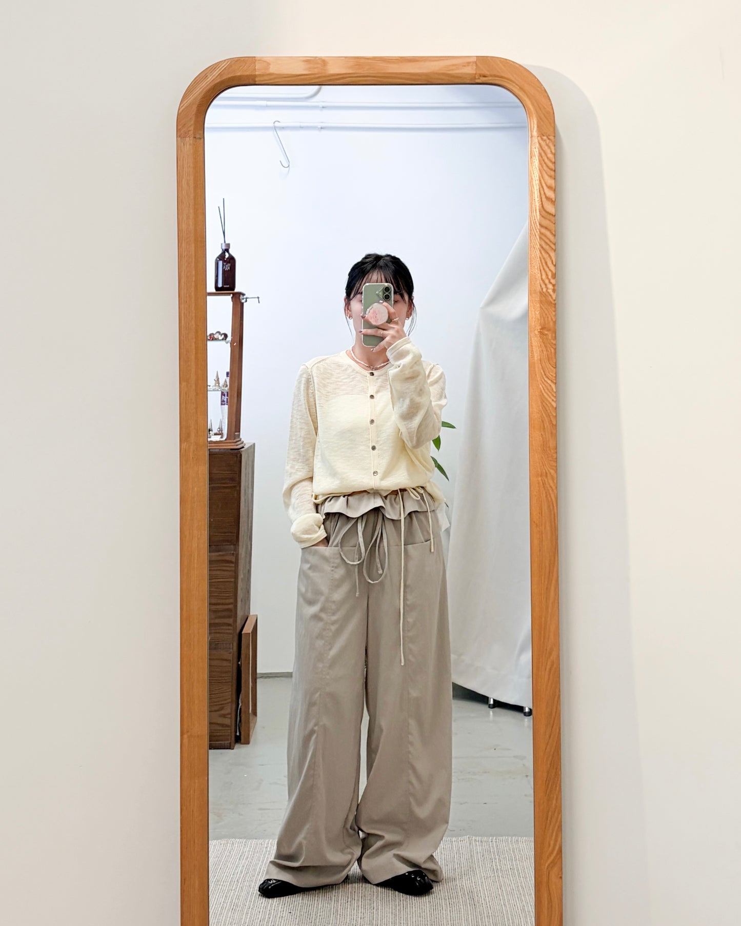 PT107- Ruffle Waist Pants | Light Grey | Charcoal ( 顯高顯瘦！ )